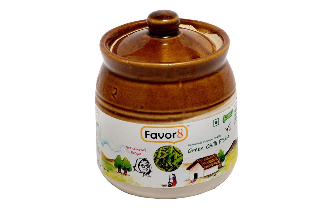 Favor8 Green Chilli Pickle    Jar  350 grams